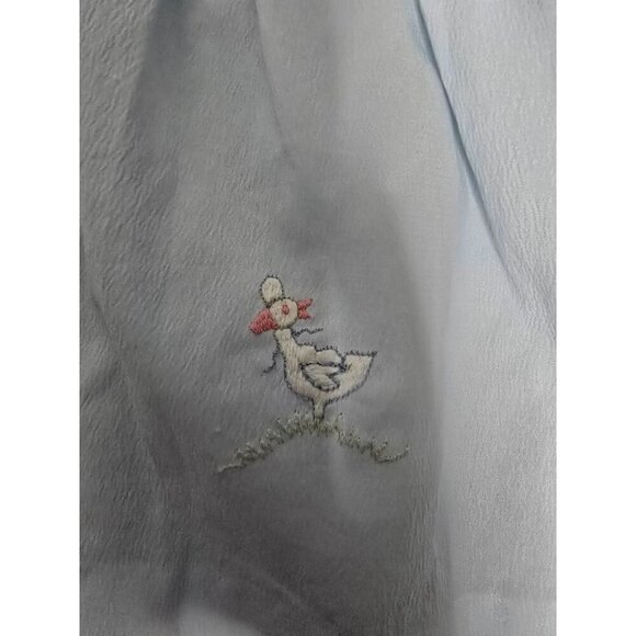 Vintage Light Blue Dainty Lace Embroidered Duck Baby Dress - Picture 6 of 12